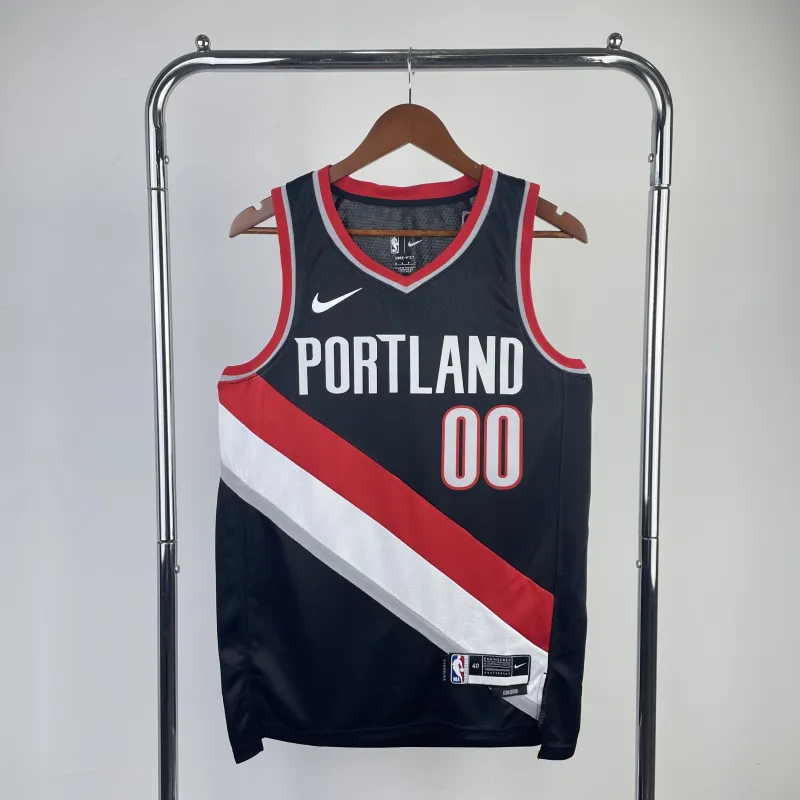 2023/24 Portland Trail Blazers Black Scoot Henderson #00 Jersey | NBA Swingman Jersey