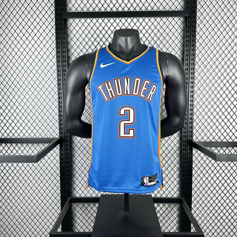 2023-24 Oklahoma City Thunder Blue Shai Gilgeous-Alexander #2 Men’s Jersey