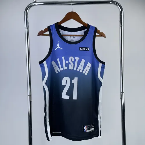 2023/24 Philadelphia 76ers Maglia All-Star Blu Joel Embiid #21 Uomo