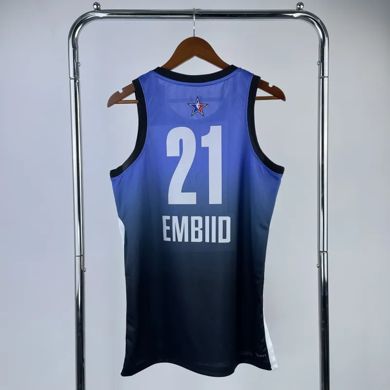2023/24 Philadelphia 76ers Camiseta All-Star Azul Joel Embiid #21 Hombre
