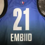2023/24 Philadelphia 76ers Camiseta All-Star Azul Joel Embiid #21 Hombre