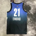 2023/24 Philadelphia 76ers Camiseta All-Star Azul Joel Embiid #21 Hombre