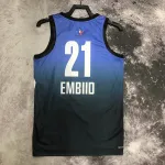 2023/24 Philadelphia 76ers Camiseta All-Star Azul Joel Embiid #21 Hombre
