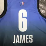 2023/24 Los Angeles Lakers All-Star LeBron James #6 Blau Herren Trikot