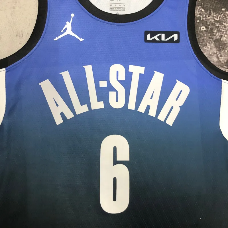 2023/24 Los Angeles Lakers All-Star LeBron James #6 Blau Herren Trikot