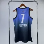 Camisa masculina azul do All-Star Jaylen Brown do Boston Celtics 2023/24, número #7.