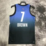 Camisa masculina azul do All-Star Jaylen Brown do Boston Celtics 2023/24, número #7.