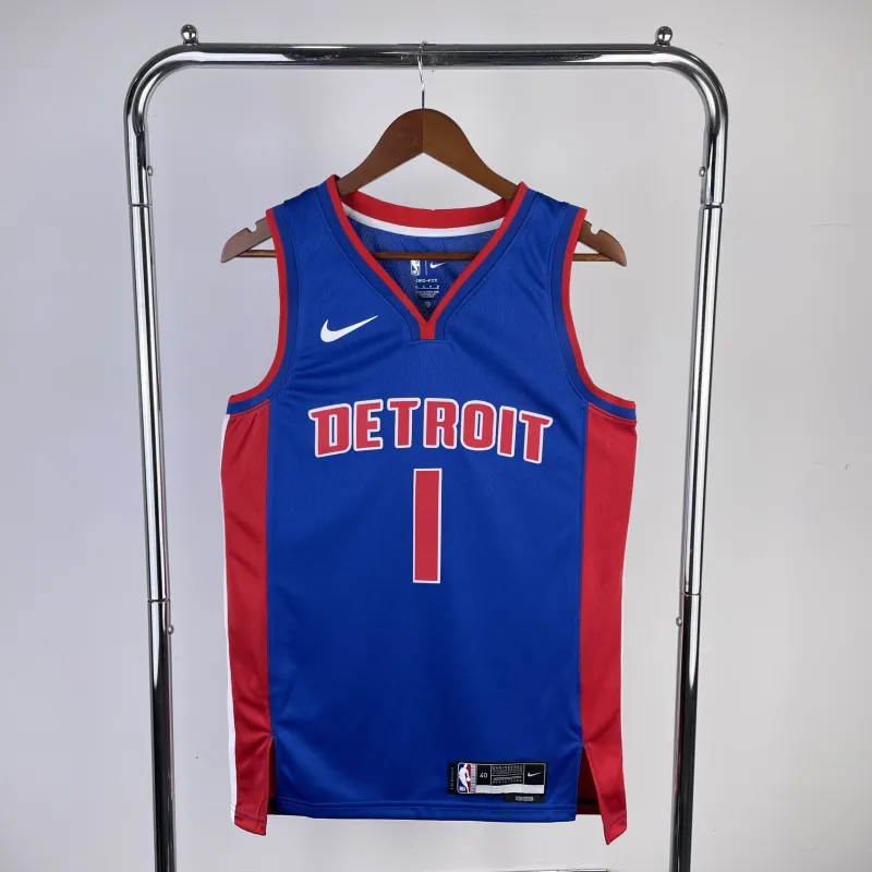 2023-24 Detroit Pistons Away Blue Allen Iverson #1 Men’s Jersey