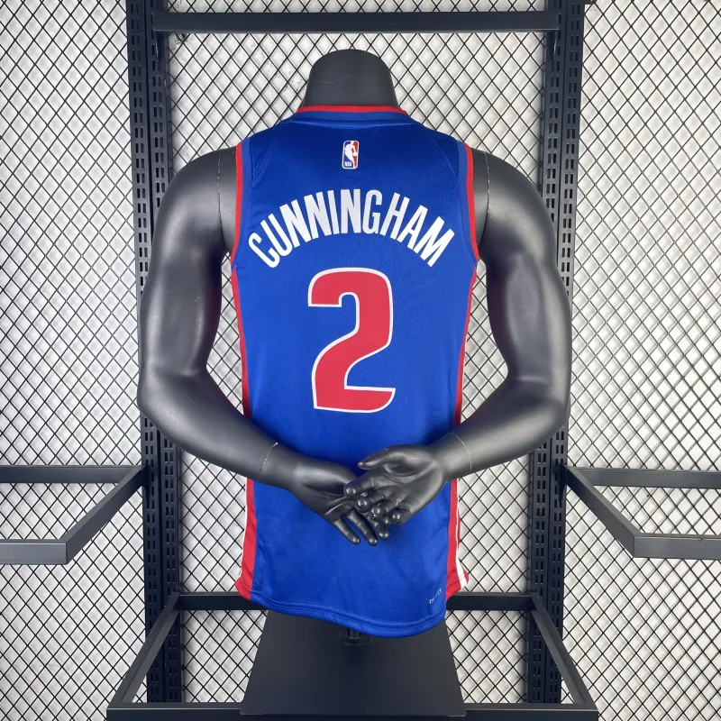 2023-24 Detroit Pistons Away Blue Cade Cunningham #2 Men’s Jersey
