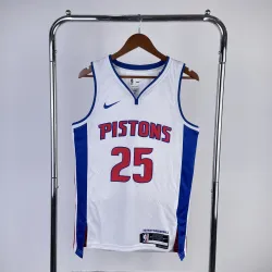 2023-24 Detroit Pistons White Derrick Rose #25 Men's Jersey - product photo 2023-24 Detroit Pistons White Derrick Rose #25 Men's Jersey product image