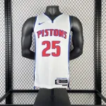 2023-24 Detroit Pistons White Derrick Rose #25 Men's Jersey