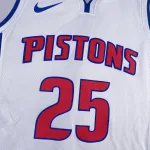 2023-24 Detroit Pistons White Derrick Rose #25 Men's Jersey