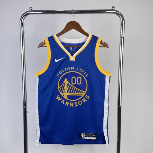 Maillot extérieur bleu des Golden State Warriors 2023/24, Jonathan Kuminga, référence #00, pour homme