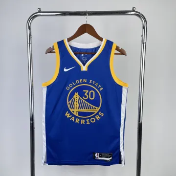 Camisa masculina azul de visitante do Golden State Warriors 2023/24, modelo #30, do Stephen Curry.
