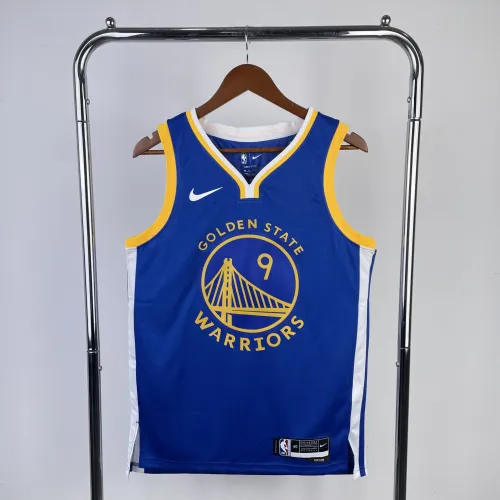 Camisa masculina Golden State Warriors Away Azul #9 da temporada 2023/24.