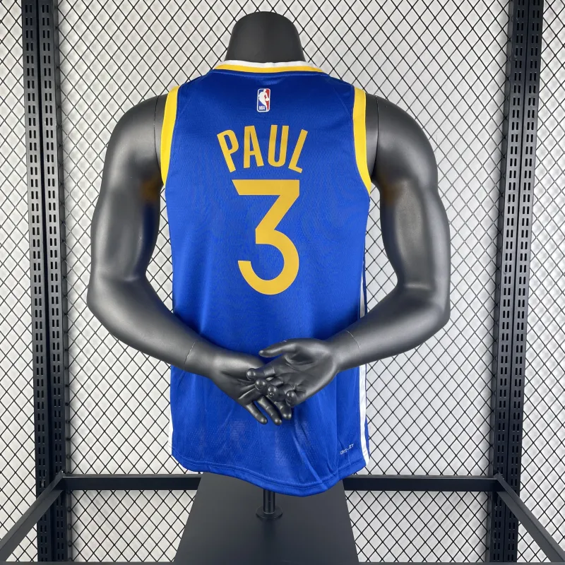 2023/24 Golden State Warriors V-Neck Blue Chris Paul #3 Men’s Jersey