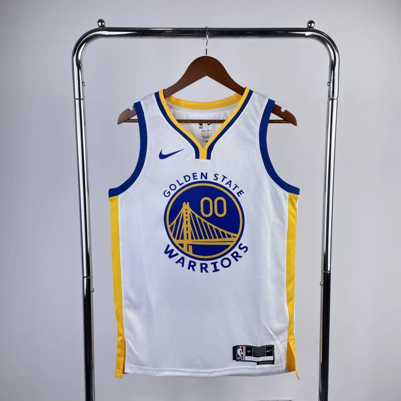 2023/24 Golden State Warriors V-Neck White Jonathan Kuminga #00 Men's Jersey