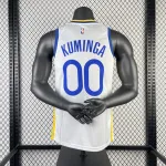 2023/24 Golden State Warriors V-Neck White Jonathan Kuminga #00 Men's Jersey