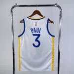 2023/24 Golden State Warriors V-Neck White Chris Paul #3 Men’s Jersey