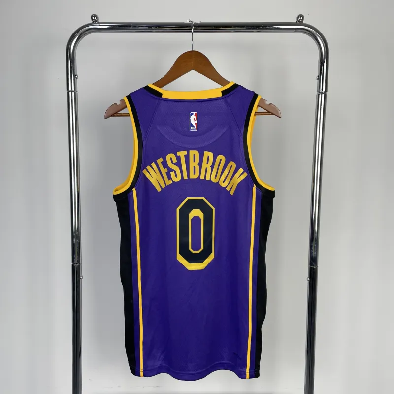 Camisa masculina Russell Westbrook #0 dos Los Angeles Lakers, Edição Jordan, 2023/24