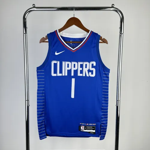 Camisa masculina dos LA Clippers 2023/24, para jogos fora de casa, azul, James Harden, #1