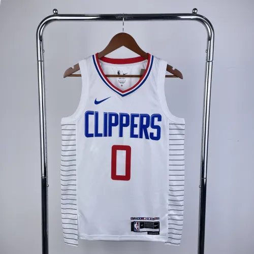 2023/24 LA Clippers Home branco Russell Westbrook #0 Camisola para homem