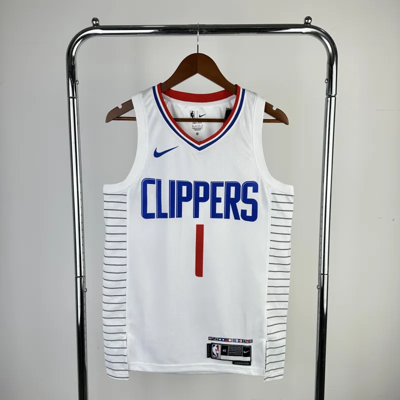 2023/24 LA Clippers Home White James Harden #1 Men’s Jersey