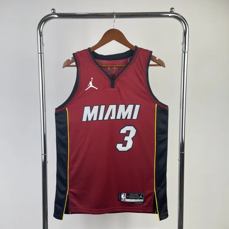 2023/24 Miami Heat Jordan Edition Dwyane Wade #3 Camisola para homem