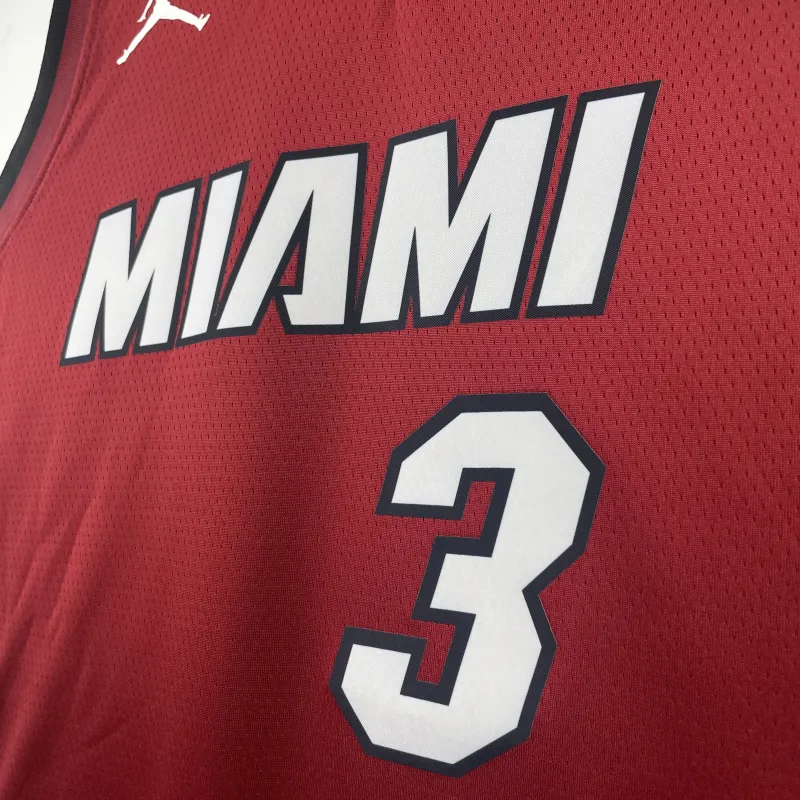 2023/24 Miami Heat Jordan Edition Dwyane Wade #3 Camisola para homem