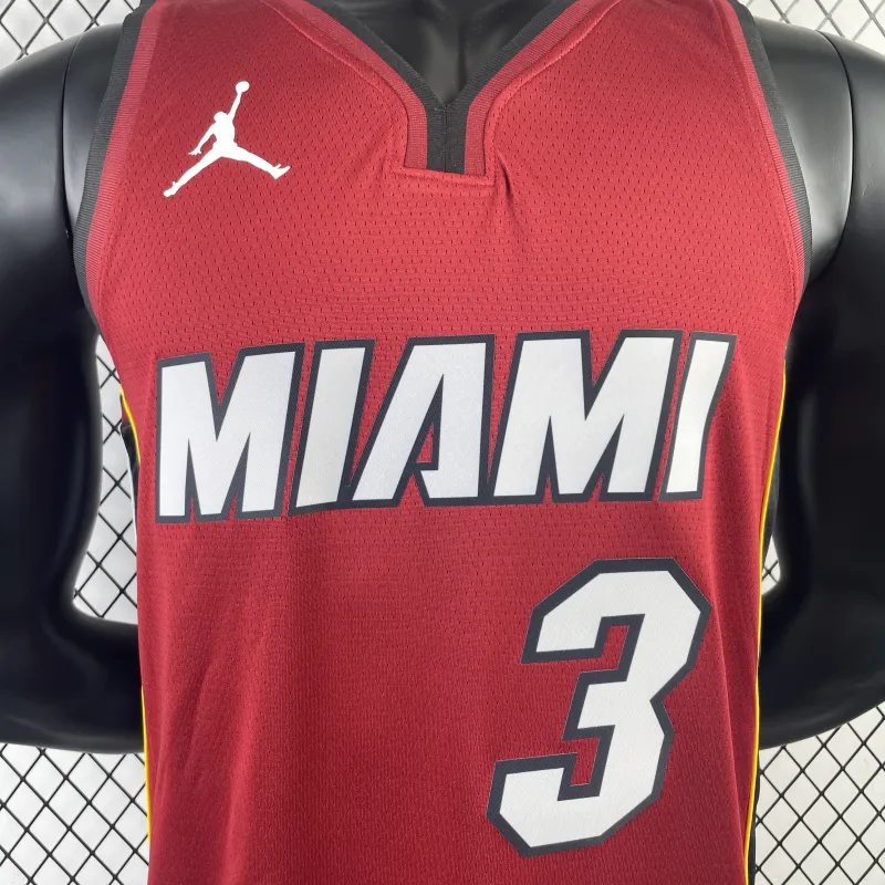 2023/24 Miami Heat Jordan Edition Dwyane Wade #3 Camisola para homem