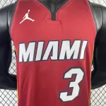 2023/24 Miami Heat Jordan Edition Dwyane Wade #3 Camisola para homem