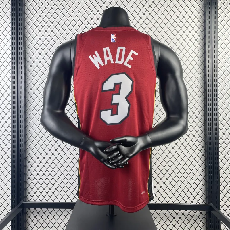 2023/24 Miami Heat Jordan Edition Dwyane Wade #3 Camisola para homem