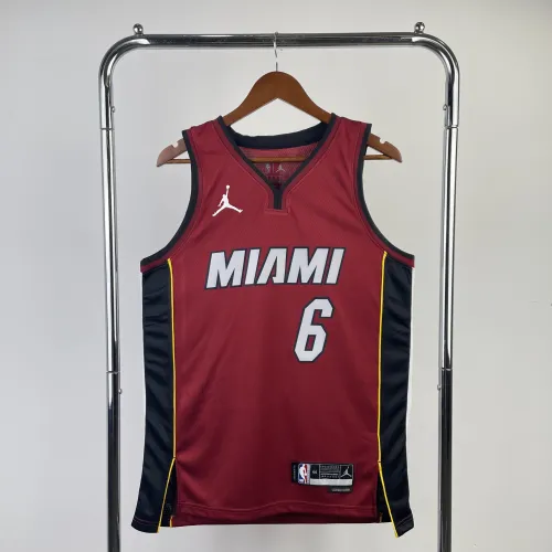2023/24 Miami Heat Jordan Editie LeBron James #6 Herenshirt