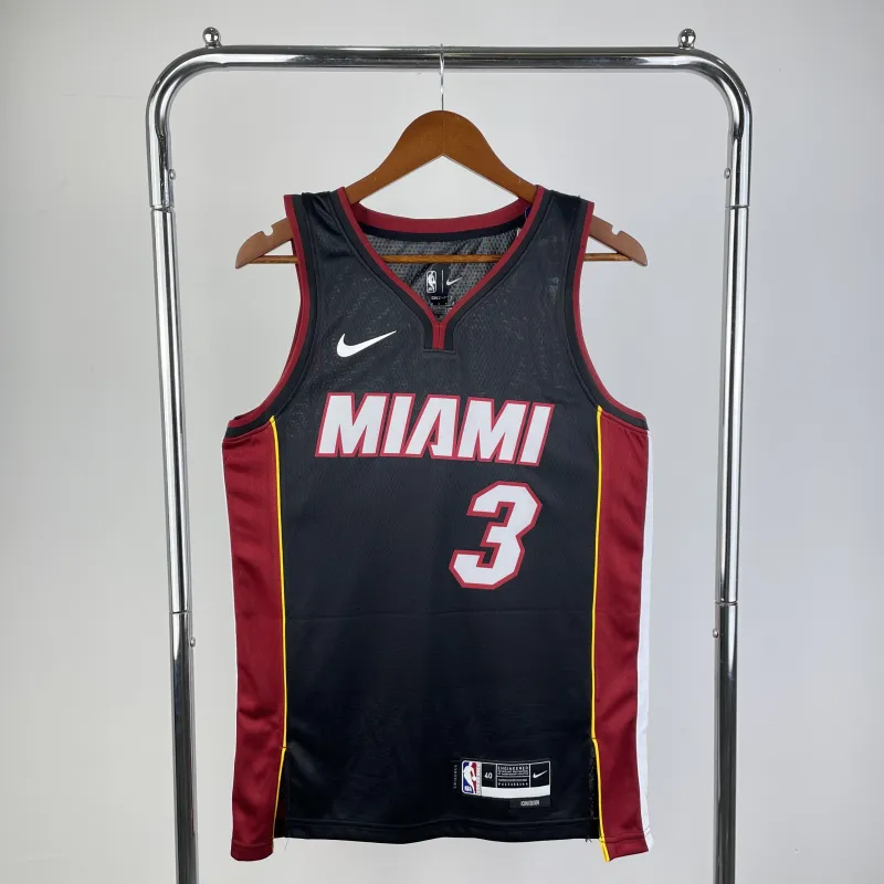 Camisa masculina do Miami Heat 2023/24 com decote em V, Dwyane Wade, #3