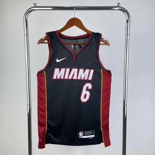 2023/24 Miami Heat V-Neck LeBron James #6 Men's Jersey
