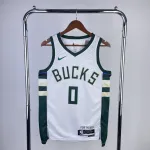 Milwaukee Bucks Heimtrikot 2023/24, weiß, Damian Lillard #0, Herren 2023/24 Milwaukee Bucks Home Weiß Damian Lillard #0 Herren Trikot