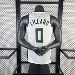 2023/24 Milwaukee Bucks Home Weiß Damian Lillard #0 Herren Trikot