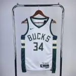 2023/24 Milwaukee Bucks Home White Giannis Antetokounmpo #34 Camisola para homem 2023/24 Milwaukee Bucks Home White Giannis Antetokounmpo #34 Men’s Jersey