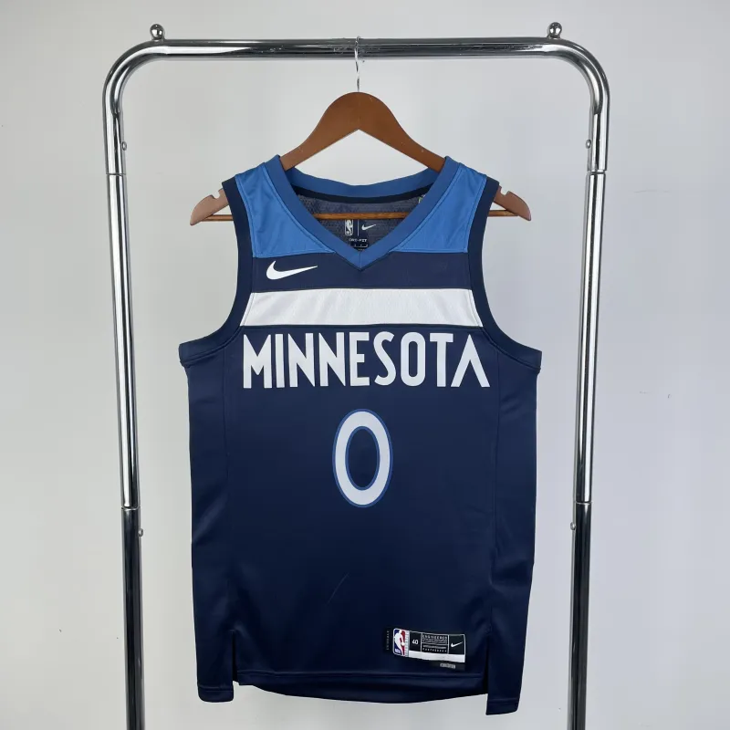 2023/24 Minnesota Timberwolves Away Blue D'Angelo Russell #0 Camisola para homem