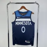 2023/24 Minnesota Timberwolves Away Blue D'Angelo Russell #0 Camisola para homem 2023/24 Minnesota Timberwolves Away Blue D'Angelo Russell #0 Camisola para homem