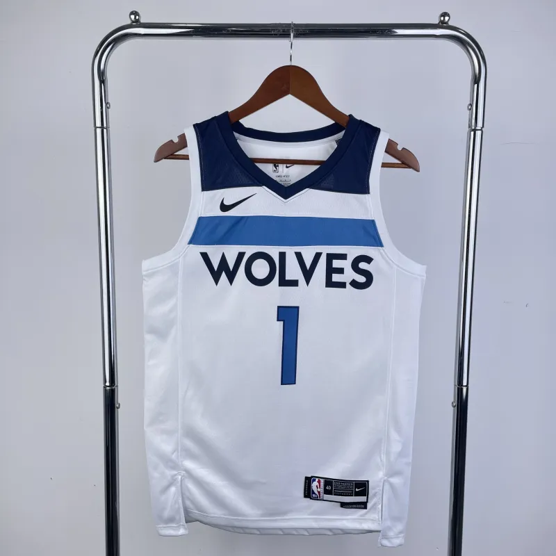 2023/24 Minnesota Timberwolves Home White Kyle Anderson #1 Camisola para homem