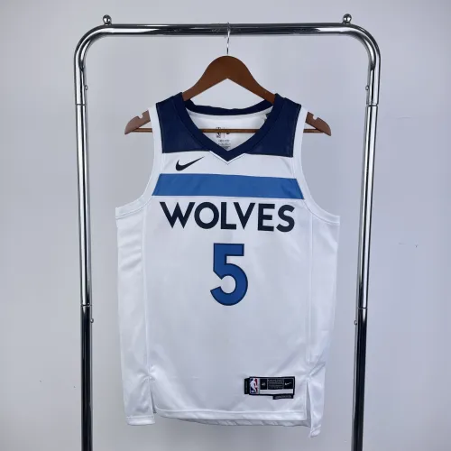 2023/24 Minnesota Timberwolves Home White Anthony Edwards #5 Men's Jersey