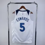2023/24 Minnesota Timberwolves Home White Anthony Edwards #5 Men’s Jersey