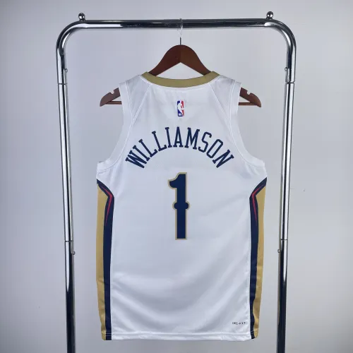 2023-24 New Orleans Pelicans nach Hause weiß Zion Williamson #1 Männer Jersey