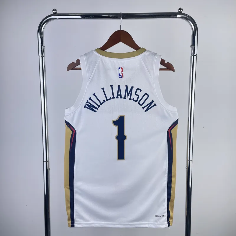 2023-24 New Orleans Pelicans Home White Zion Williamson #1 Men’s Jersey