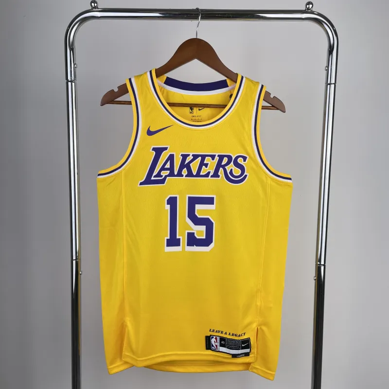 2023/24 Los Angeles Lakers Austin Reaves #15 Yellow Men’s Jersey
