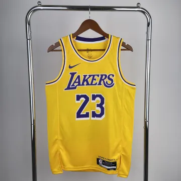 2023/24 Los Angeles Lakers LeBron James #23 Jaune Maillot Hommes