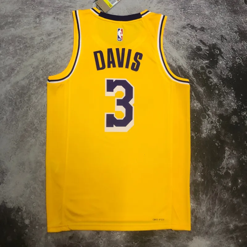 2023/24 Los Angeles Lakers Anthony Davis #3 Yellow Men’s Jersey