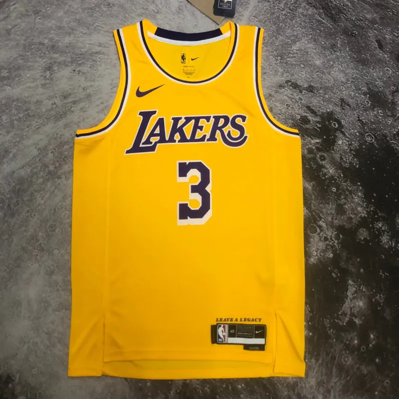 2023/24 Los Angeles Lakers Anthony Davis #3 Yellow Men’s Jersey