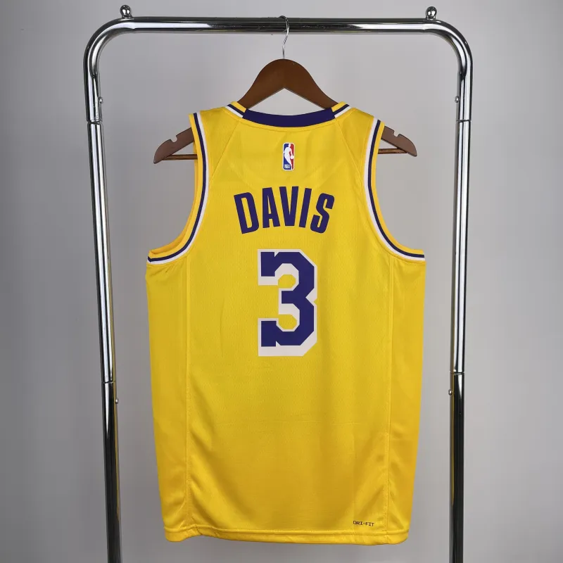 2023/24 Los Angeles Lakers Anthony Davis #3 Yellow Men’s Jersey
